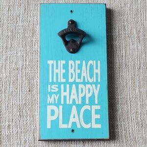 Turquoise Wall Decor with Bottle Opener